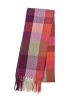 Weirdfish Badida Eco Brushed Check Scarf Beet