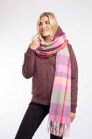 Weirdfish Badida Eco Brushed Check Scarf Beet