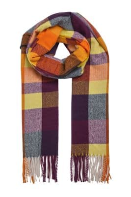 Badida Eco Brushed Check Scarf Rust Leaves