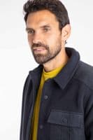 Weird Fish Boyd Plain Polar Fleece Shirt Navy