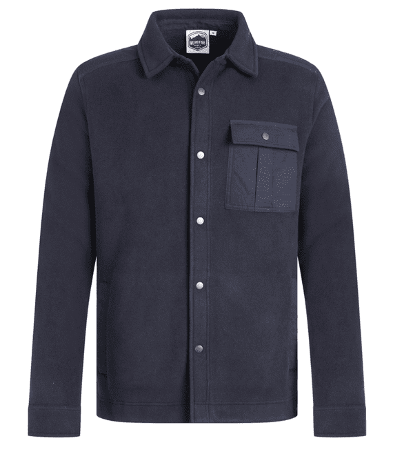 Weird Fish Boyd Plain Polar Fleece Shirt Navy