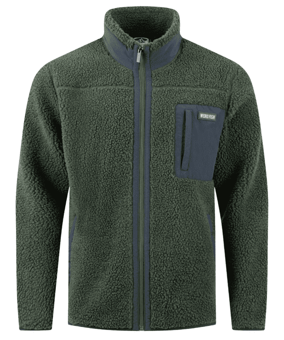 Weirdfish Fletcher Borg Full Zip Fleece Deep Lichen Green