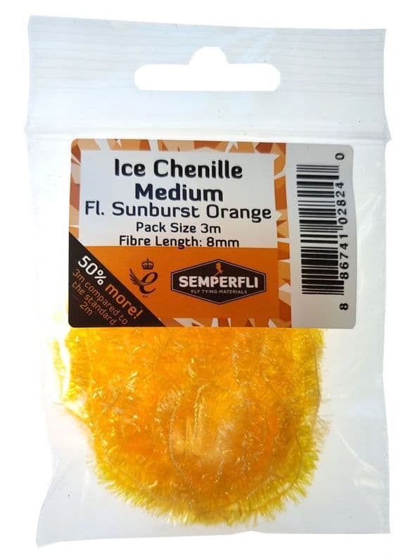 Ice Chenille Fritz 8mm Medium Fl Sunburst Orange