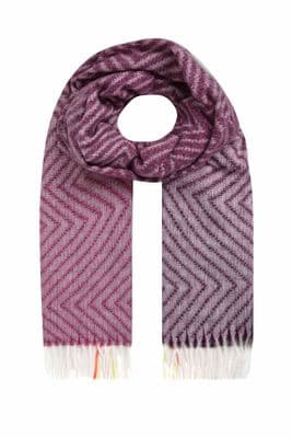 Jadida Eco Brushed Zig-Zag Scarf Beet