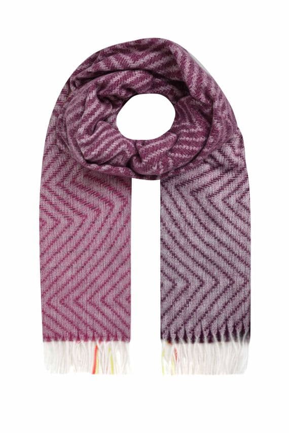Weirdfish Jadida Eco Brushed Zig-Zag Scarf Beet