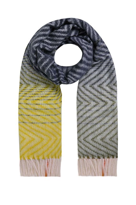 Weirdfish Jadida Eco Brushed Zig-Zag Scarf Midnight