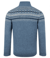 Larner 1/4 Zip Fair Isle Jumper Pale Denim