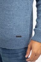 Larner 1/4 Zip Fair Isle Jumper Pale Denim