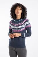 Weirdfish Lowell Fair Isle Jumper Navy