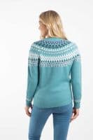 Weirdfish Lowell Fair Isle Jumper Smoked Blue