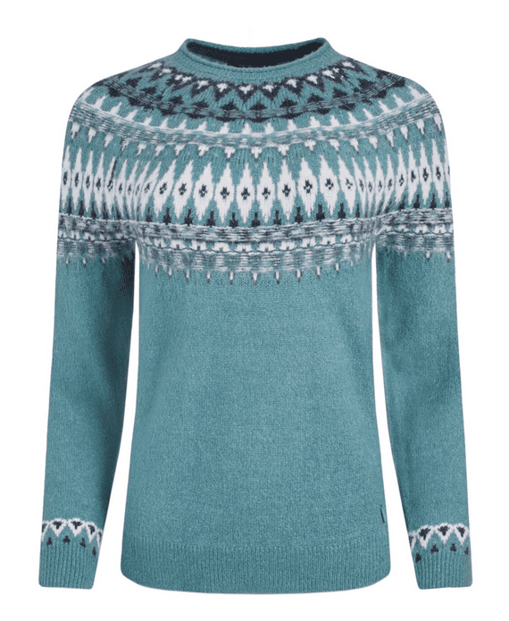 Weirdfish Lowell Fair Isle Jumper Smoked Blue