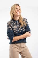 Weirdfish Miska Fair Isle Jumper Navy