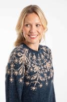 Weirdfish Miska Fair Isle Jumper Navy