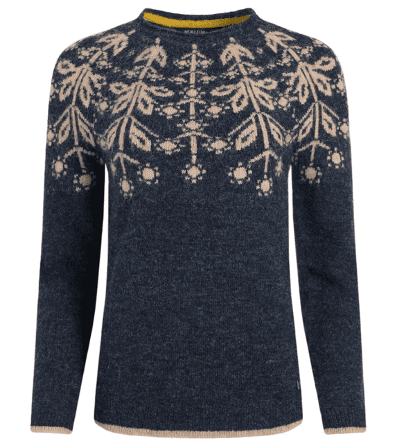 Weirdfish Miska Fair Isle Jumper Navy