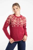 Weirdfish Miska Fair Isle Jumper Rhubarb