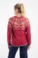 Weirdfish Miska Fair Isle Jumper Rhubarb