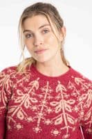 Weirdfish Miska Fair Isle Jumper Rhubarb