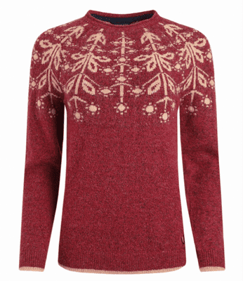 Miska Fair Isle Jumper Rhubarb