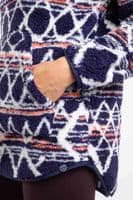 Weirdfish Pikard Printed Plush Qtr Zip Fleece Navy