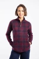 Weirdfish Reena 1/4 Zip Printed Microfleece Aubergine