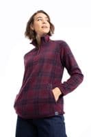 Weirdfish Reena 1/4 Zip Printed Microfleece Aubergine