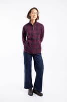 Weirdfish Reena 1/4 Zip Printed Microfleece Aubergine