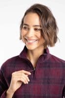 Weirdfish Reena 1/4 Zip Printed Microfleece Aubergine