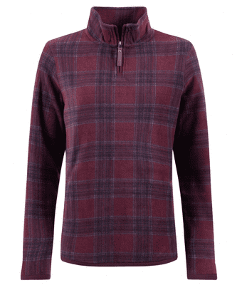 Reena 1/4 Zip Printed Microfleece Aubergine