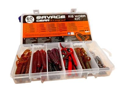 Savage Gear 60pc Rib Worm Lure Kit