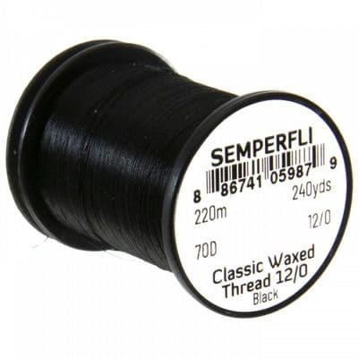 Semperfli Classic Waxed Thread 12/0 70D Black