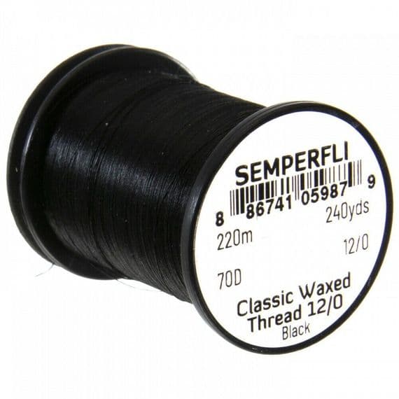 Semperfli Classic Waxed Thread 12/0 70D Black