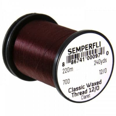Semperfli Classic Waxed Thread 12/0 70D Claret