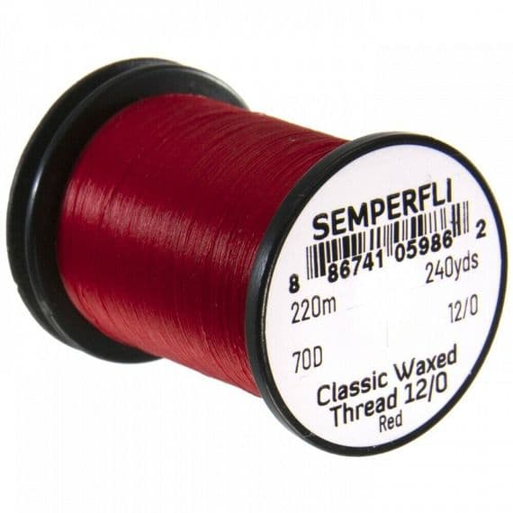 Semperfli Classic Waxed Thread 12/0 70D Red