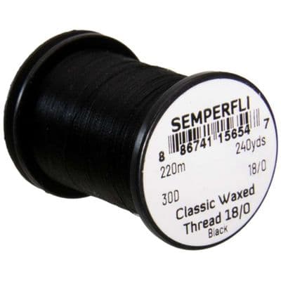 Semperfli Classic Waxed Thread 18/0 30D Black