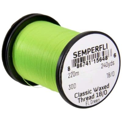 Semperfli Classic Waxed Thread 18/0 30D Fl. Green