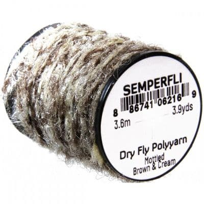 Semperfli Dry Fly Polyyarn Mottled Brown & Cream