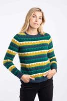 Weirdfish Tyla Cosy Knit Scalloped Jumper Antique Moss