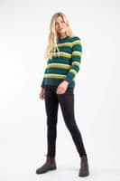 Weirdfish Tyla Cosy Knit Scalloped Jumper Antique Moss