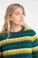Weirdfish Tyla Cosy Knit Scalloped Jumper Antique Moss