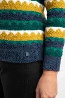 Weirdfish Tyla Cosy Knit Scalloped Jumper Antique Moss