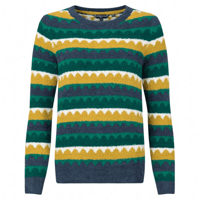 Tyla Cosy Knit Scalloped Jumper Antique Moss