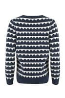 Weirdfish Tyla Cosy Knit Scalloped Jumper Navy