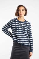 Weirdfish Tyla Cosy Knit Scalloped Jumper Navy