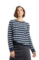 Weirdfish Tyla Cosy Knit Scalloped Jumper Navy