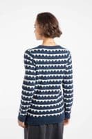 Weirdfish Tyla Cosy Knit Scalloped Jumper Navy