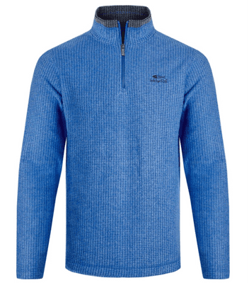 Weird Fish Newark 1/4 Zip Grid Fleece Blue