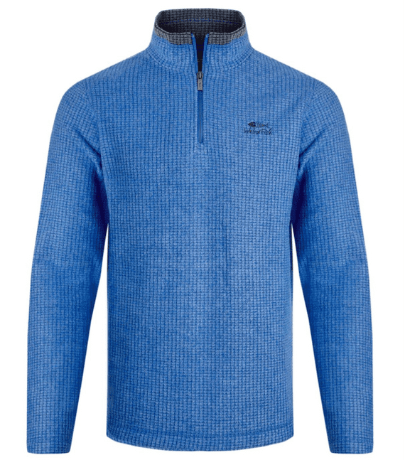 Weird Fish Newark 1/4 Zip Grid Fleece Blue