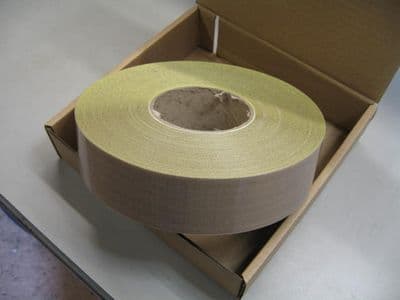 50mm x 30mtrs x 10thou PTFE Glass Woven Tape Self Adhesive