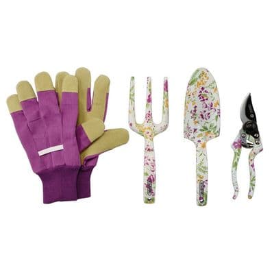 Draper Garden Tool Set with Floral Patten 4 Piece