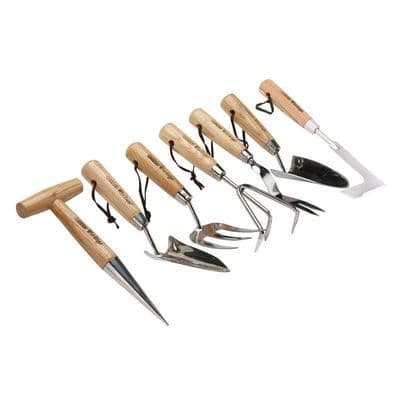 Draper Heritage Stainless Steel Garden Tool Set with Ash Handles (7 Piece)